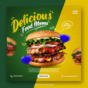 Poster quảng cáo hamburger file PSD mẫu P27