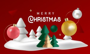 Banner giáng sinh hình ảnh cây thông noel file vector mẫu số 113