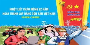 Backdrop xây dựng đất nước mừng ngày thành lập Đảng file CDR mẫu CR30