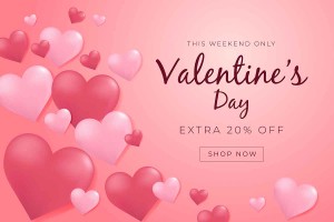 Banner giảm giá dịp valentine file vector mẫu số 369