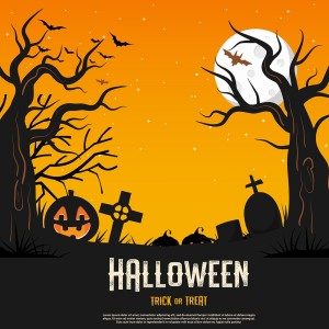 Banner đêm hội hóa trang halloween file PSD - mẫu số 110