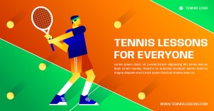 Banner giải đấu tennis file vector mẫu HV48