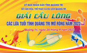 Backdrop giải cầu lông mẫu 29 file Corel