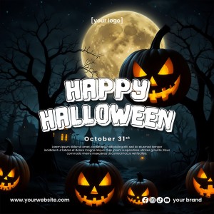 Poster lễ hội halloween kinh dị file PSD mẫu MB297