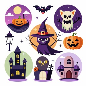 Hình minh họa nhân vật lễ hội halloween file EPS và AI mẫu MB88