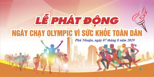 Backdrop giải chạy Olympic mẫu 01 file Corel