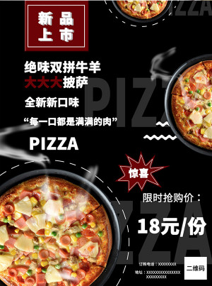 Poster quảng cáo bánh pizza file PSD - mẫu số 314