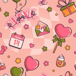 Banner ngày valentine nền hồng dễ thương file vector mẫu số 247