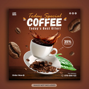 Banner quảng cáo coffee file PSD - mẫu số 633