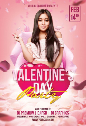 Poster ngày valentine file PSD mẫu V29