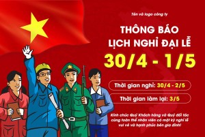 Banner thông bảo lịch nghỉ lễ 30/4 và 1/5 file PSD mẫu GP35