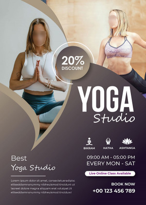 Poster khóa học yoga file EPS và AI mẫu J73