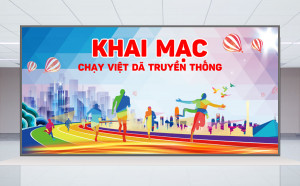 Phông nền lễ khai mạc chạy việt dã truyền thống File Corel