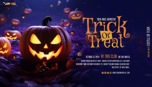 Banner lễ hội halloween file PSD mẫu MB253