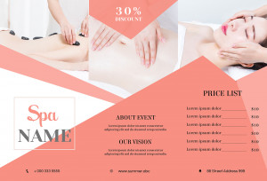 Brochure lĩnh vực spa làm đẹp file PSD mẫu D50