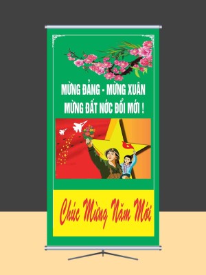 Phướn mừng Đảng mừng xuân 2024 file CDR mẫu D94