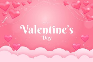 Banner ngày valentine nền hồng file vector mẫu số 920