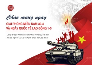 Banner chào mừng ngày lễ 30/4-1/5 file PNG mẫu PM427