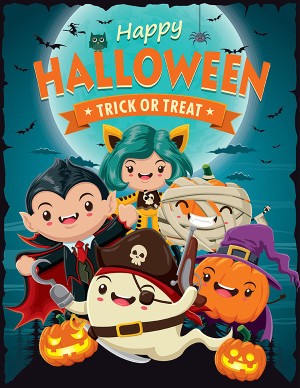 Poster halloween kinh dị file EPS và AI mẫu MB159