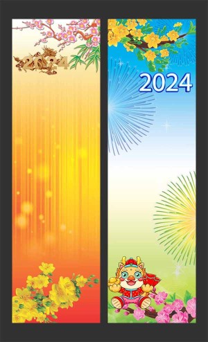 Nền phướn mừng Đảng mừng xuân cho dịp năm mới 2024 file CDR mẫu D75