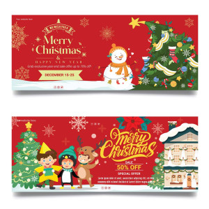 Banner sale 50% dịp noel file EPS