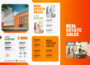 Brochure lĩnh vực bất động sản file PSD mẫu D30