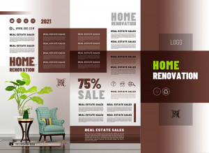 Brochure lĩnh vực thiết kế nhà file PSD mẫu D42