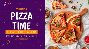 Banner quảng cáo bánh Pizza với nấm và cà chua K108 file AI và EPS