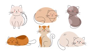 Bộ sưu tập những chú mèo cute file vector mẫu CM186