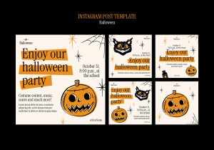 Poster lễ hội halloween file PSD mẫu MB431