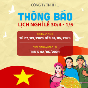 Thông báo nghỉ lễ dịp 30.4 - 01.5 mẫu 29 file PSD