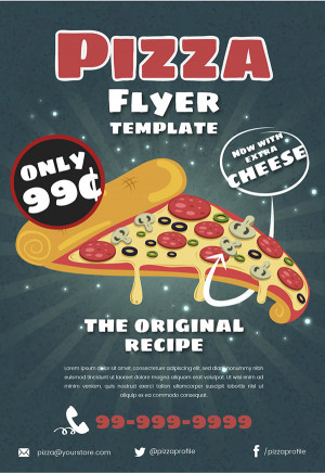 Poster miếng pizza nhân lạp xưởng file EPS - mẫu số 823