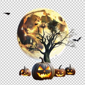 Hình minh họa cảnh lễ hội halloween file PSD mẫu MB345