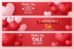 Banner sale ngày lễ valentine file vector mẫu BV376