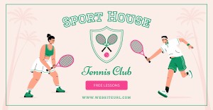 Banner giải đấu tennis file vector mẫu HV9