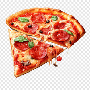 Hình minh họa miếng bánh pizza lạp xưởng phô mai file PSD - mẫu số 861