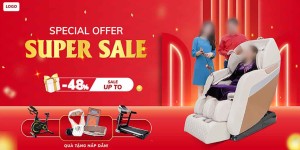 Banner sale ghế massage file AI - mẫu số 6532