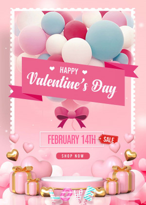 Bục trưng bày sản phẩm ngày Valentine 24 file PSD