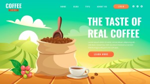 Banner quảng cáo cafe file vector mẫu DE55