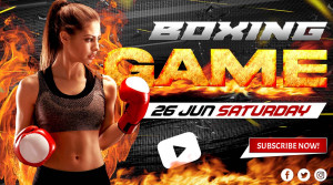 Hình nền youtube trận đấu boxing F10 file PSD