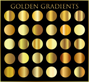 Bộ màu gradient vàng gold sang trọng cho phần mềm illustrator file AI - mẫu số 22