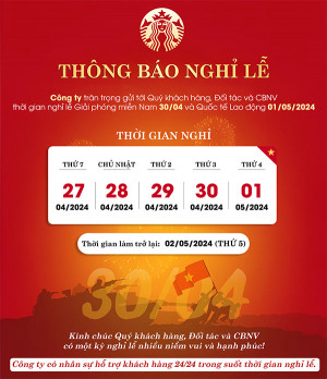 Thông báo nghỉ lễ dịp 30.4 - 01.5 mẫu 51 file PNG