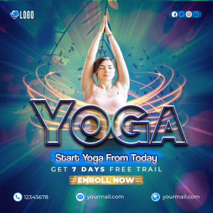 Banner lớp học yoga file PSD - mẫu số 524