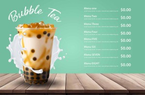 Menu đồ uống trà sữa file vector mẫu số 214