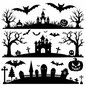 Hình minh họa khung cảnh lễ hội halloween file EPS và AI mẫu MB89