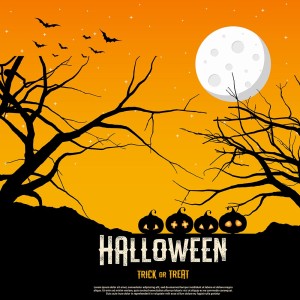 Banner đêm hội hóa trang halloween file PSD - mẫu số 305