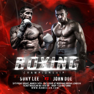 Poster võ sĩ thi đấu boxing A04 file PSD