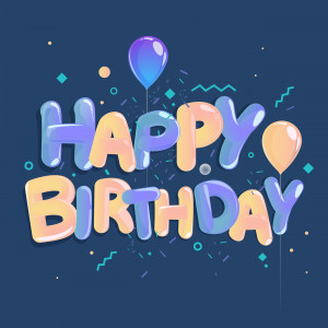 Bộ chữ typo happy birthday mềm mại cách điệu file PSD mẫu K87