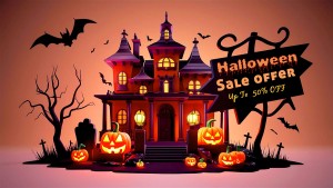 Background lễ hội halloween file PSD mẫu MB311