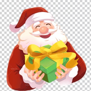 Hình ảnh ông già noel cầm hộp quà file PNG mẫu BN23